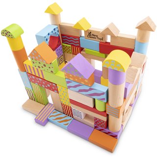 Building blocks in a drum - fantasy color - 100 pieces